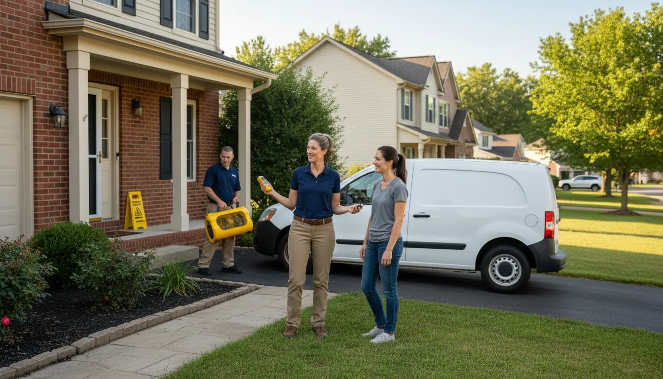 Residential water damage restoration in New Burnside, IL